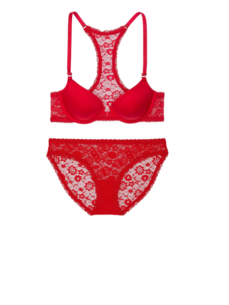 Женский комплект белья Victoria's Secret лиф и трусики бикини 1159828891 (Красный 38B/L)