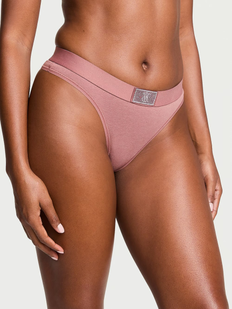 Женский комплект белья Victoria's Secret лиф и трусики тонг 1159832610 (Розовый 34C/M)