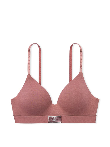 Женский комплект белья Victoria's Secret лиф и трусики тонг 1159832610 (Розовый 34C/M)