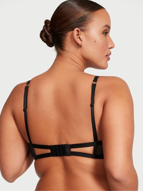 Шикарний комплект Victoria's Secret бюст та трусики тонг 1159829601 (Чорний 34A/S)