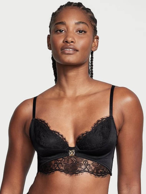 Шикарний комплект Victoria's Secret корсетний топ та трусики брифи 1159830341 (Чорний XS)