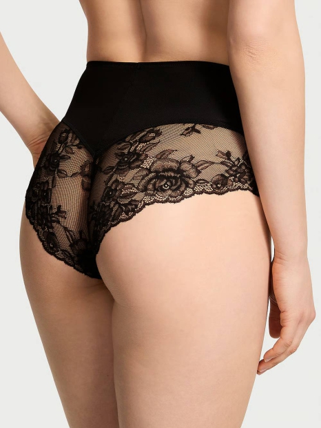 Шикарний комплект Victoria's Secret корсетний топ та трусики брифи 1159830341 (Чорний XS)