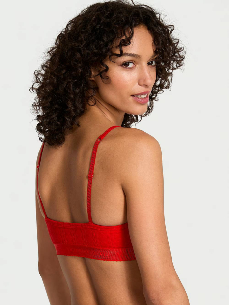 Жіночий комплект білизни Victoria's Secret баралет і трусики тонг 1159830444 (Червоний L)