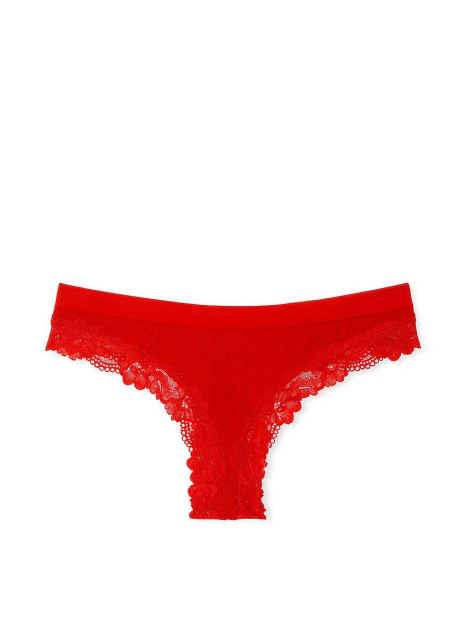 Жіночий комплект білизни Victoria's Secret баралет і трусики тонг 1159830444 (Червоний L)