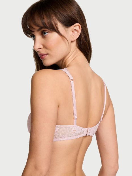 Шикарный комплект белья Victoria's Secret лиф и трусики стринги со стразами 1159830814 (Розовый L)