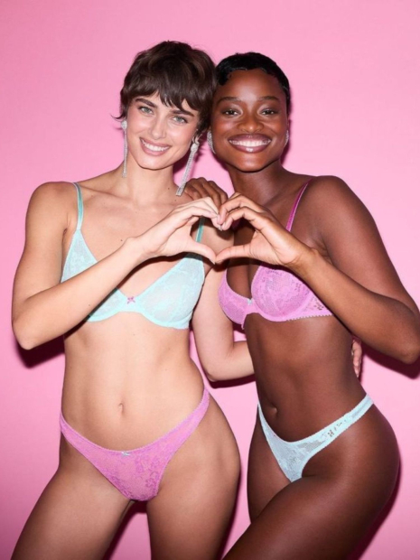 Мереживний комплект білизни Victoria's Secret погруддя та трусики тонг 1159832469 (Бірюзовий 34B/S)