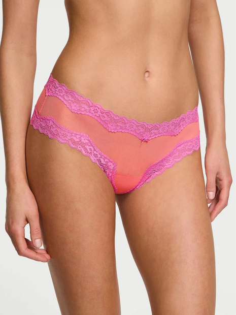 Мереживний комплект білизни Victoria's Secret погруддя та трусики чики 1159830855 (Помаранчевий 36C/L)