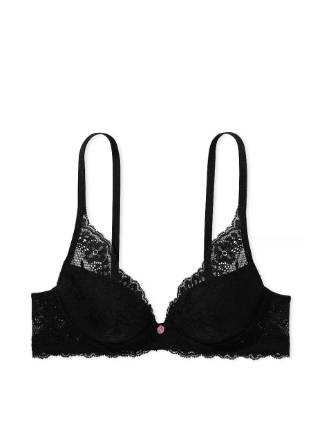 Мереживний комплект білизни Victoria's Secret бюстгальтер і трусики бікіні 1159830894 (Чорний 38C/XL)