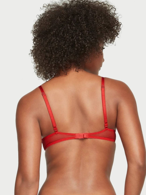 Мереживний комплект білизни Victoria's Secret ліф та трусики тонг 1159830977 (Червоний 36C/L)
