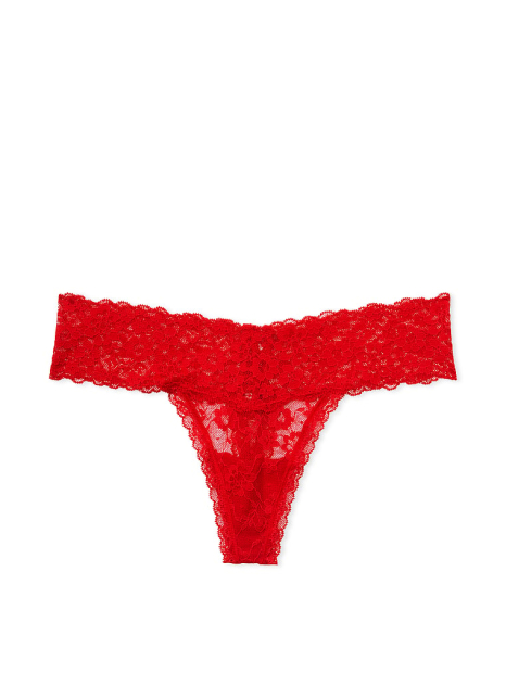 Мереживний комплект білизни Victoria's Secret ліф та трусики тонг 1159830977 (Червоний 36C/L)