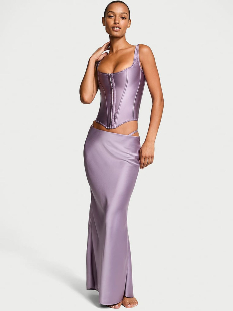 Комплект білизни Victoria's Secret корсет та трусики стрінги 1159830979 (Бузковий S)