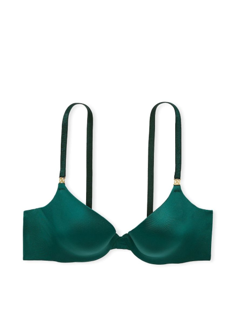 Гладкий комплект белья Victoria's Secret бюст Push-up и трусики чики 1159831043 (Зеленый 34A/XS)