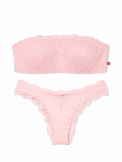 Мереживний комплект білизни Victoria's Secret бралетт і трусики бразилії 1159831148 (Рожевий XL)