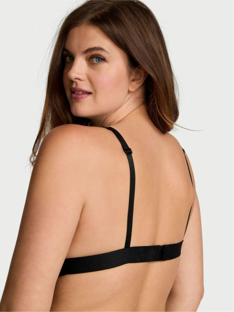 Женский комплект белья Victoria's Secret лиф и трусики тонг 1159831155 (Черный L)