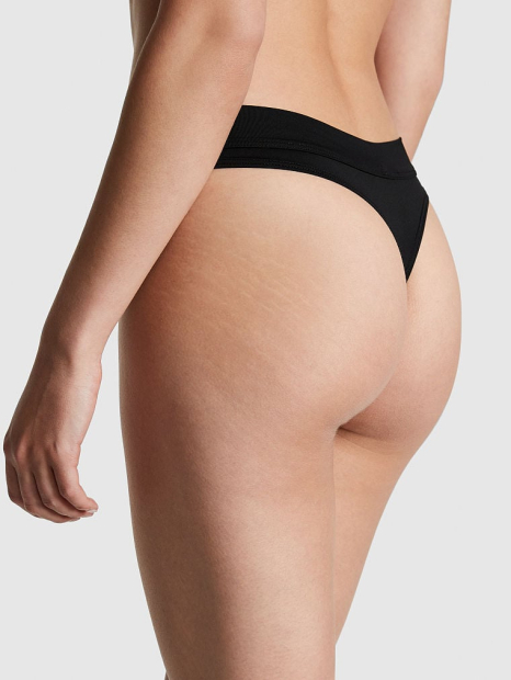 Женский комплект белья Victoria's Secret лиф и трусики тонг 1159831155 (Черный L)