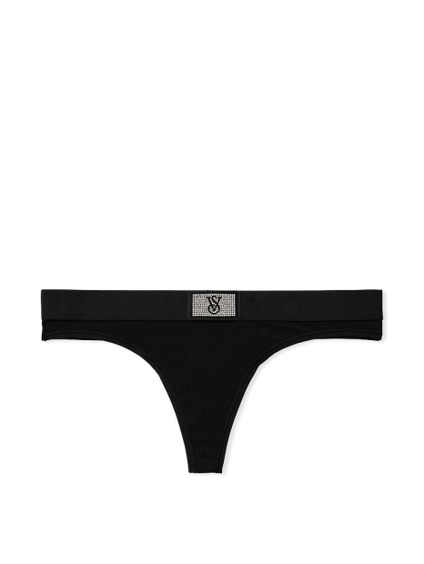 Женский комплект белья Victoria's Secret лиф и трусики тонг 1159831155 (Черный L)