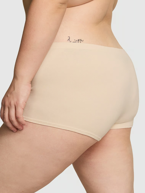 Комплект белья Victoria's Secret Pink лиф Push-up и трусики шортики 1159831256 (Бежевый 34C/M)