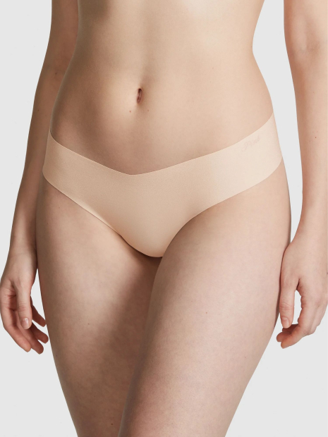 Комплект белья Victoria's Secret Pink бюст Super Push-Up и трусики тонг 1159831265 (Бежевый 34C/M)
