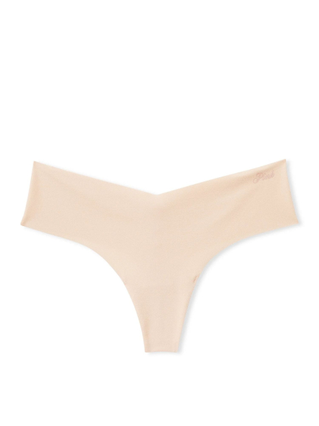 Комплект белья Victoria's Secret Pink бюст Super Push-Up и трусики тонг 1159831265 (Бежевый 34C/M)