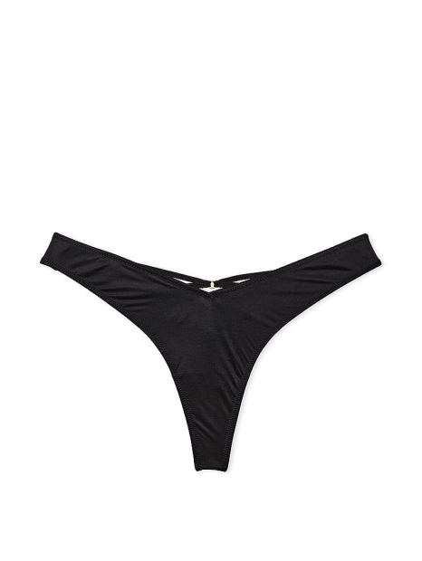Комплект белья Victoria's Secret бюст и трусики тонг 1159831759 (Черный S)