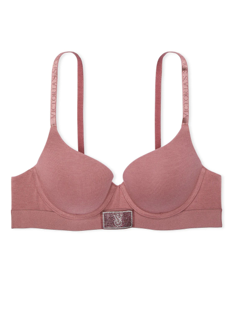 Женский комплект белья Victoria's Secret лиф Push-up и трусики шортики 1159831938 (Розовый 32C/S)