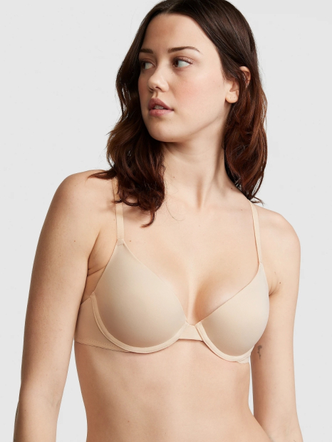 Комплект білизни Victoria's Secret Pink бюст Push-Up та трусики стрінги 1159832104 (Бежевий 36B/M)