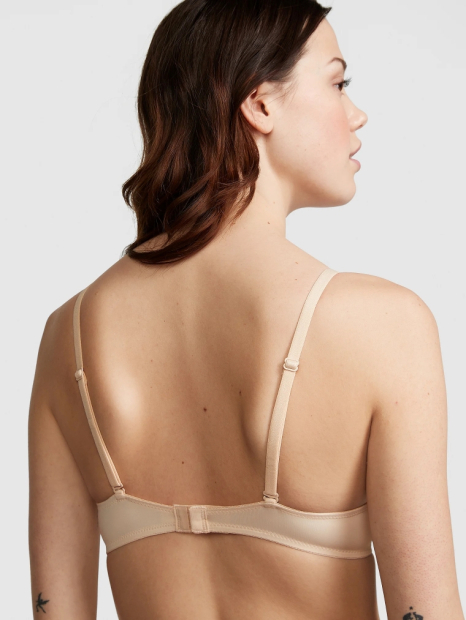 Комплект білизни Victoria's Secret Pink бюст Push-Up та трусики стрінги 1159832104 (Бежевий 36B/M)