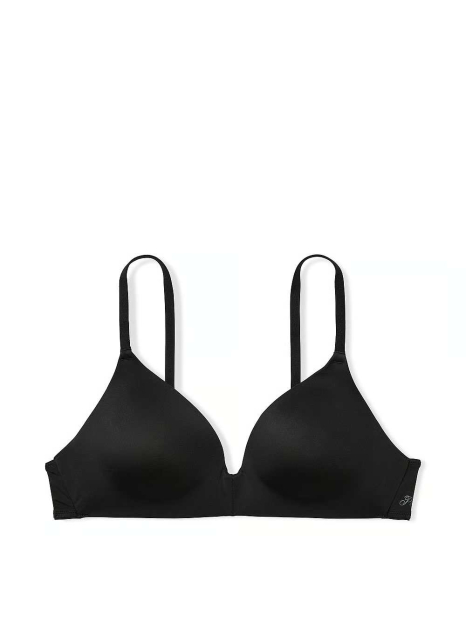Ефектний комплект білизни Victoria's Secret Pink бюст Push-Up та трусики тонг 1159832154 (Чорний 34C/S)