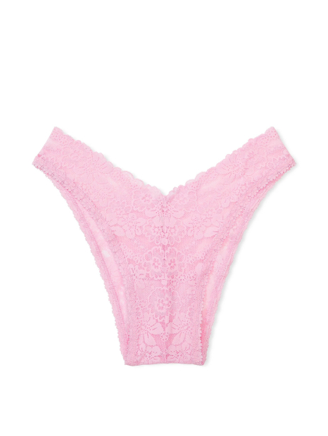 Кружевной комплект Victoria's Secret Pink бюстгальтер и трусики бразильяны 1159832177 (Розовый XL)