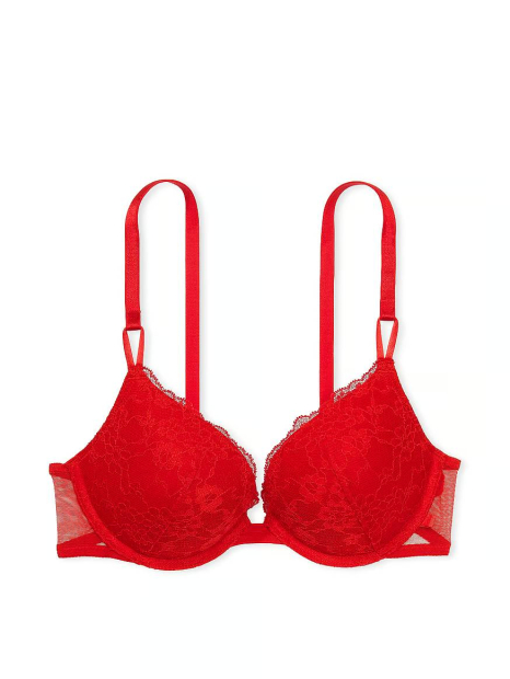 Комплект белья Victoria's Secret лиф Push-Up и трусики чики 1159832281 (Красный 36B/M)