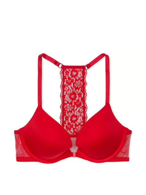 Жіночий комплект білизни Victoria's Secret ліф Push-Up та трусики тонг 1159832282 (Червоний 34B/S)