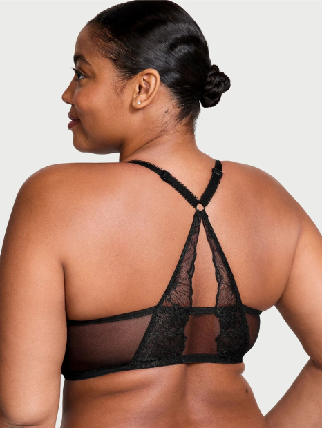 Шикарный комплект Victoria's Secret бюстгальтер и трусики тонг 1159832874 (Черный 34C/M)