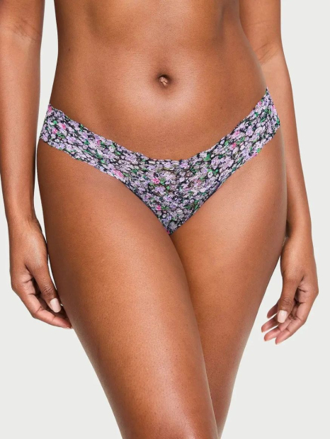 Шикарный комплект белья Victoria's Secret бюстгальтер и трусики тонг 1159832956 (Сиреневый 34A/S)