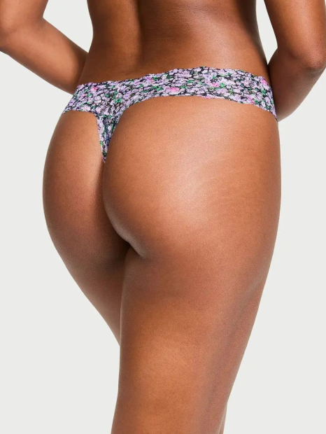 Шикарный комплект белья Victoria's Secret бюстгальтер и трусики тонг 1159832956 (Сиреневый 34A/S)