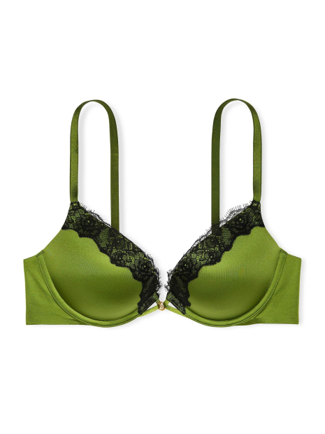 Вишуканий комплект білизни Victoria's Secret бюст Push-Up та трусики стрінги 1159833317 (Зелений 34B/S)