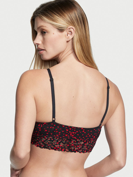 Кружевной комплект белья Victoria's Secret бралетт и трусики тонг 1159833135 (Черный XXL)