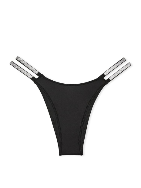 Комплект белья со стразами Victoria's Secret лиф Push-up и трусики бразильяны 1159833221 (Черный 34C/S)