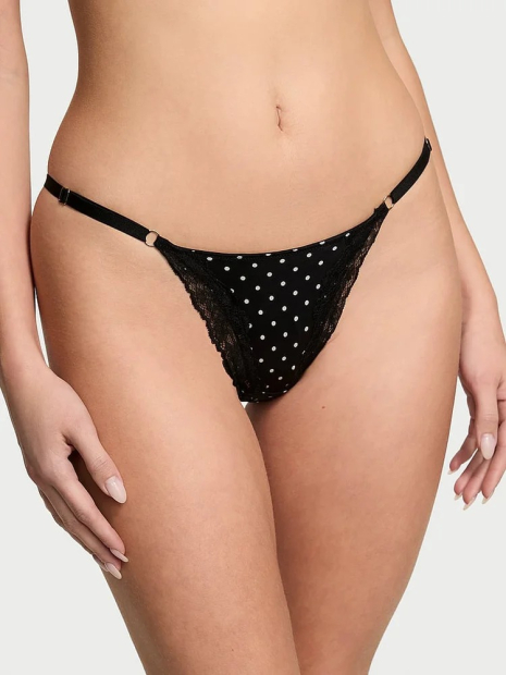 Женский комплект белья Victoria's Secret бюст Push-Up и трусики стринги 1159833237 (Черный 32C/S)
