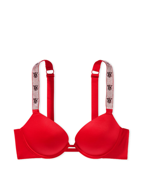 Женский комплект белья Victoria's Secret бюст Push-Up и трусики бразильяны 1159833228 (Красный 40C/XXL)