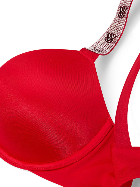 Женский комплект белья Victoria's Secret бюст Push-Up и трусики бразильяны 1159833228 (Красный 40C/XXL)