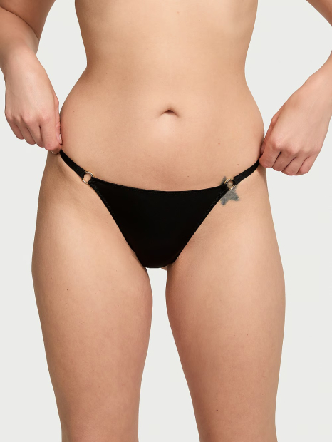 Женский комплект белья Victoria's Secret бюст и трусики стринги 1159833274 (Черный 34A/S)