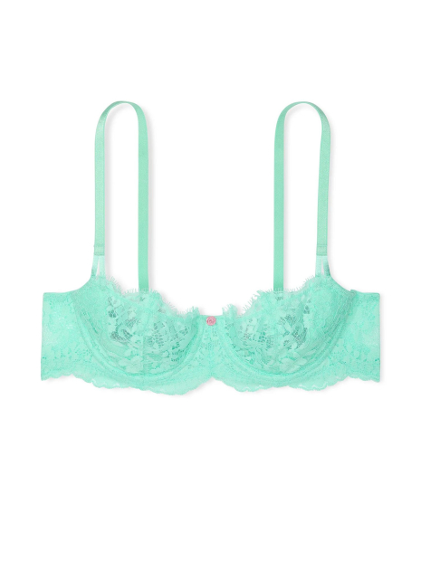 Кружевной комплект белья Victoria's Secret бюст и трусики стринги 1159833380 (Бирюзовый 34C/M)