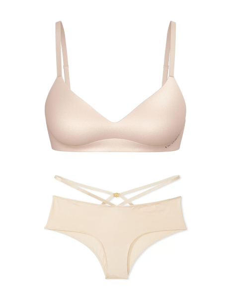 Комплект белья Victoria's Secret бюст и трусики чики 1159833387 (Бежевый M)