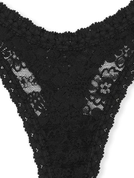 Комплект белья Victoria's Secret Pink бралетт и трусики тонг 1159833436 (Черный M)