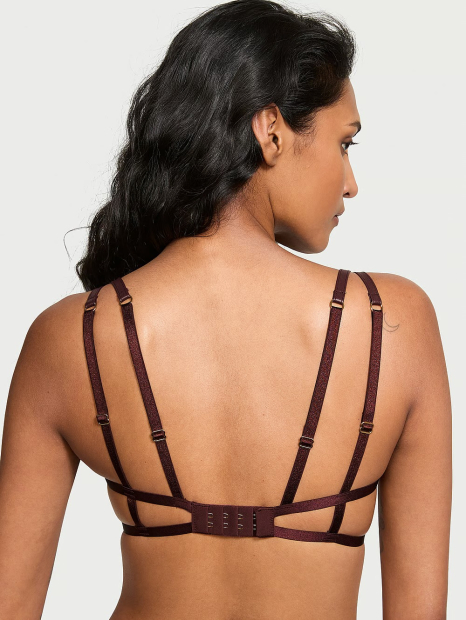 Открытый комплект белья Victoria's Secret из искусственной кожи 1159833440 (Бордовый S)