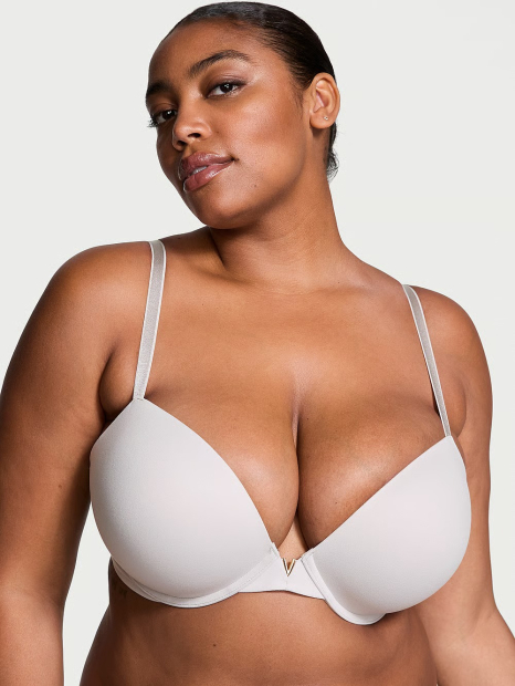 Эффектный комплект Victoria's Secret бюст Push-Up и трусики тонг 1159833442 (Серый 32C/S)