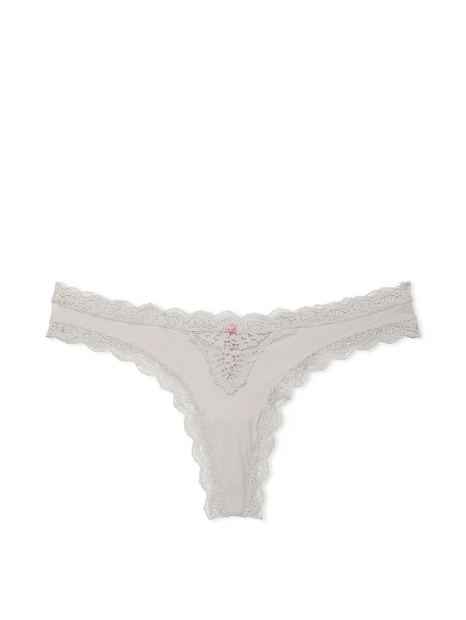 Эффектный комплект Victoria's Secret бюст Push-Up и трусики тонг 1159833442 (Серый 32C/S)