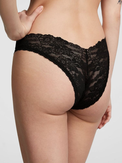 Комплект белья Victoria's Secret Pink бралетт и трусики бразильяны 1159833754 (Черный S)