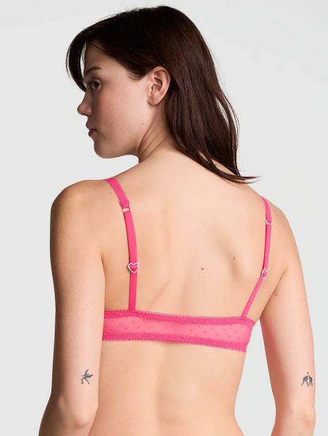 Комплект білизни з вишивкою Victoria's Secret Pink бралетт та трусики чики 1159833866 (Рожевий S)