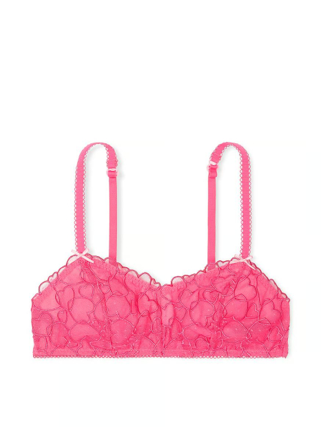Комплект білизни з вишивкою Victoria's Secret Pink бралетт та трусики чики 1159833866 (Рожевий S)